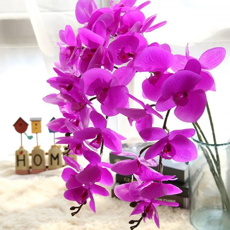 Artificial Flowers Real Touch Artificial Moth Orchid Butterfly Orchid for New House Home Wedding Festival Decoration Silk Flowers Orchids