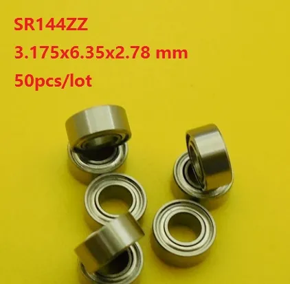 50 pcs/lot SR144ZZ SR144 ZZ roulement à billes 1/8 "x 1/4" x 7/64 "pouces roulement à billes en acier inoxydable Miniature Mini 3.175x6.35x2.78mm SR144Z