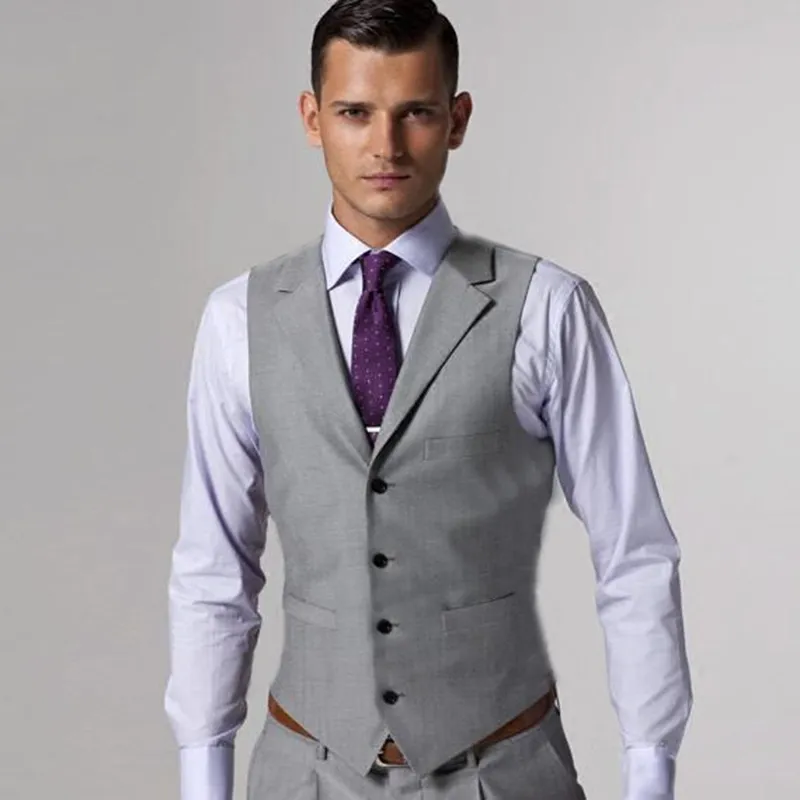 slim fit dress slacks Hisdern Men's Grey Light Plaid Wedding Vest for Skinny Guys 2XL