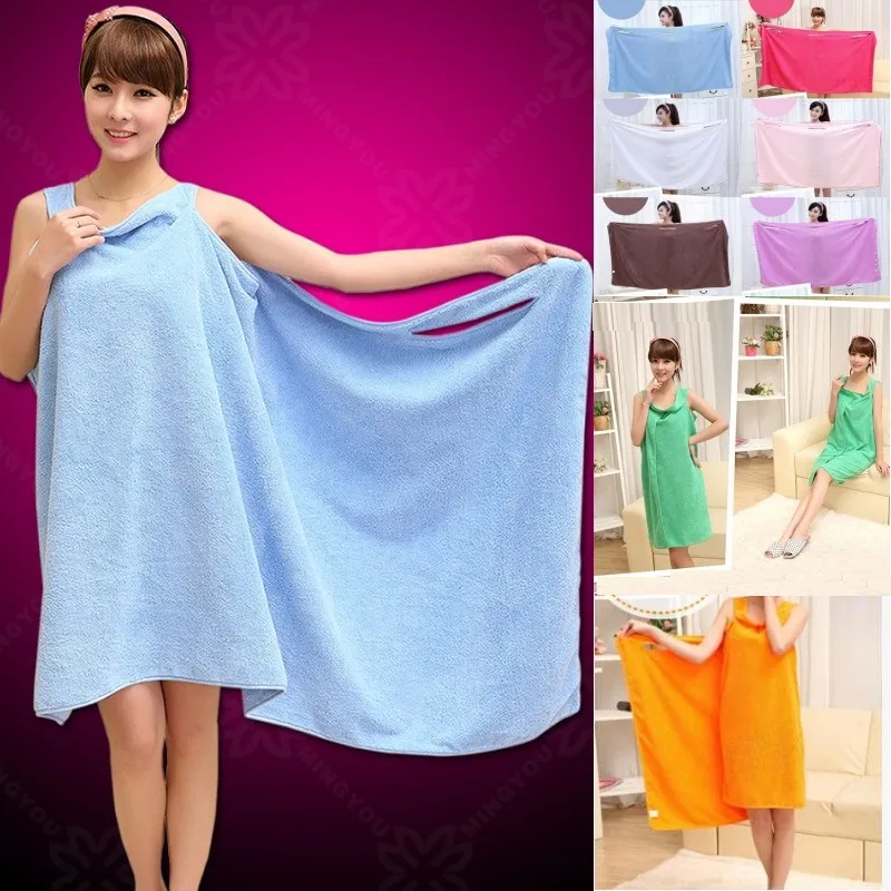 Solid Color Magic Bath Towel Lady Girls SPA Shower Towel Body Wrap Bath Robe Magic Girl Wearable Bathrobes Bath Skirt