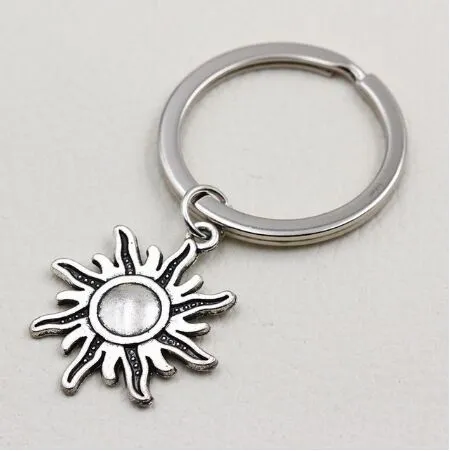 l'argento dei monili di Keychain dell'anello chiave 20pcs/lot ha placcato gli accessori chiave del pendente di fascini di Sun