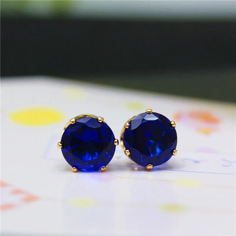 brand jewelry luxury austrian crystal earrings for women gold stud for girls gift