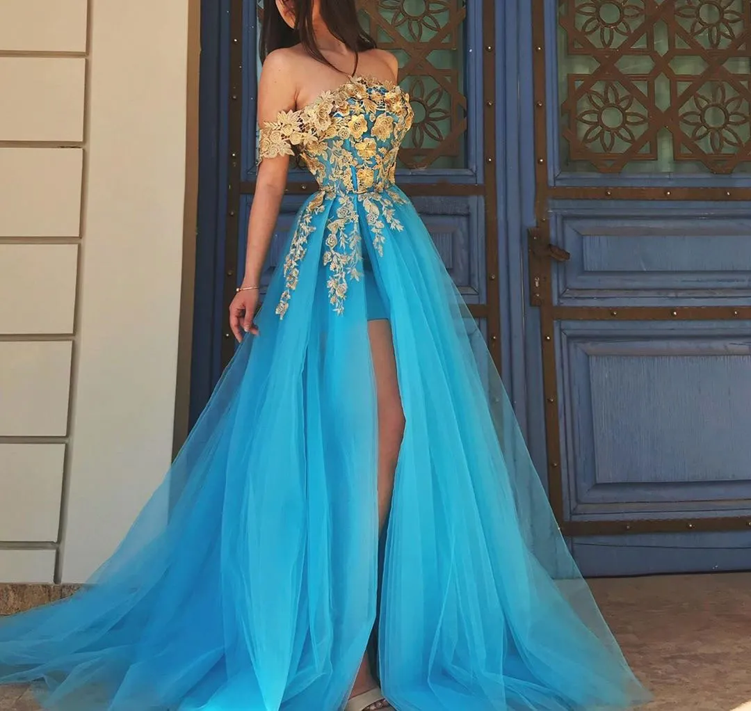 Stylish Strapless Side Split Prom Dress with Beaded Applique, Tulle Fabric,  Sweep Train, A-Line Plus Size Evening Gown from Dhgate Prom Dresses - price  245.91