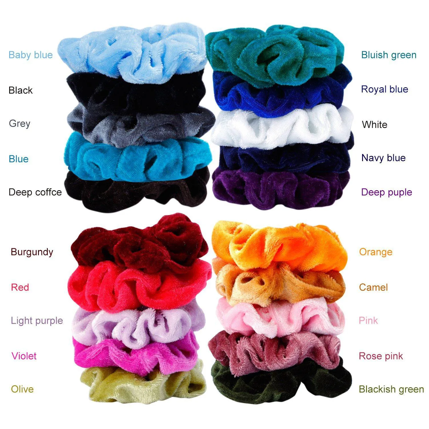 20 cores / lote mulheres bandas de cabelo rabo de cavalo titular scrunchies veludo laço de borracha faixa de cabelo acessórios para o cabelo