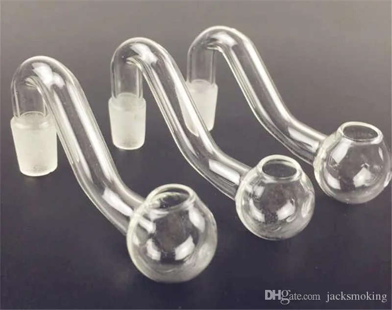 10mm 14mm 18mm tubes mâles de l'eau du tuyau de brûleur à huile en verre pyrex épais claires pour Plates-formes pétrolières bongs en verre épais grands bols pour fumeurs