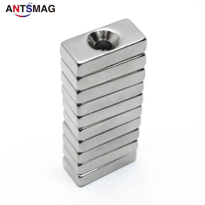 10st 20x10x5mm 4mm hål n35 kraftfulla super starka magneter