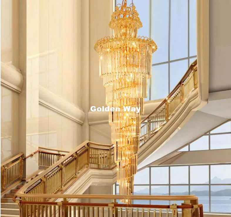 Contemporary LED Crystal Tall Chandelier For Staircase Villa And Living Room Included From Tinger3280 870.21 DHgate.Com