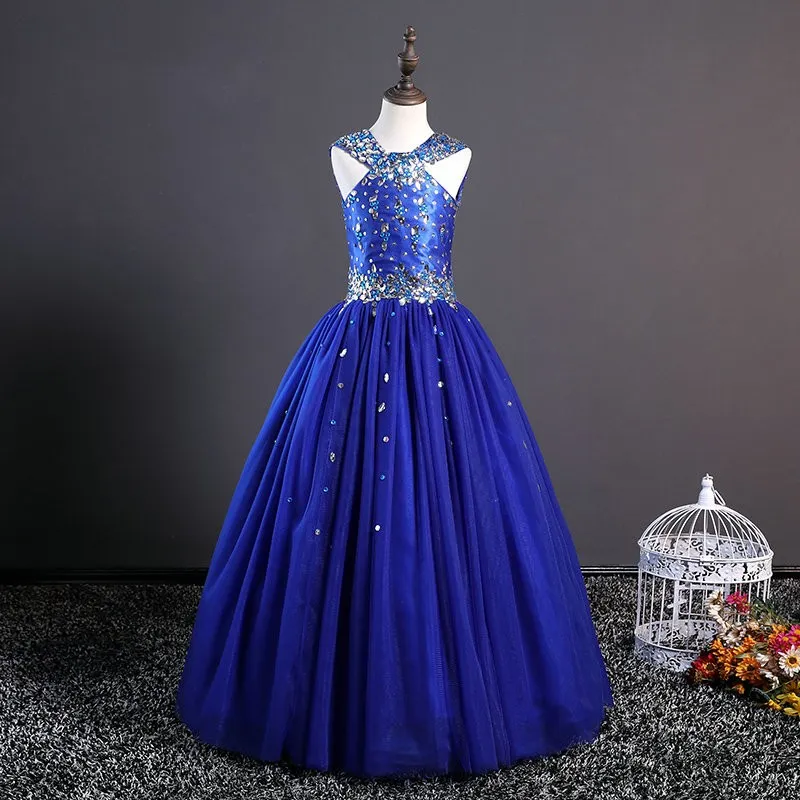 Royal Blue Tulle Prom Dresses With Rhinestones,... From Lovemydress, $64.99  | DHgate.Com