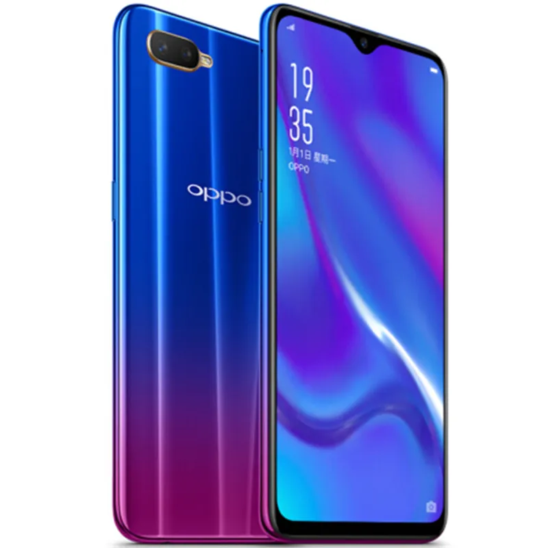 Téléphone portable d'origine OPPO K1 4G LTE 4 Go de RAM 64 Go de ROM Snapdragon 660 AIE Octa Core 25.0MP AI HDR 3600mAh Android 6.4" OLED Full Screen Fingerprint ID Smart Mobile Phone