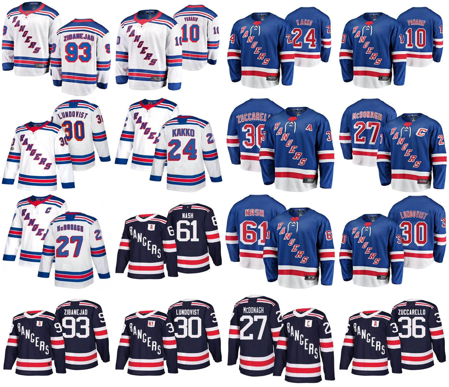 Winter Classic New York Rangers Jerseys 93 Mika Zibanejad Jersey 61 Rick Nash 36 Mats Zuccarello