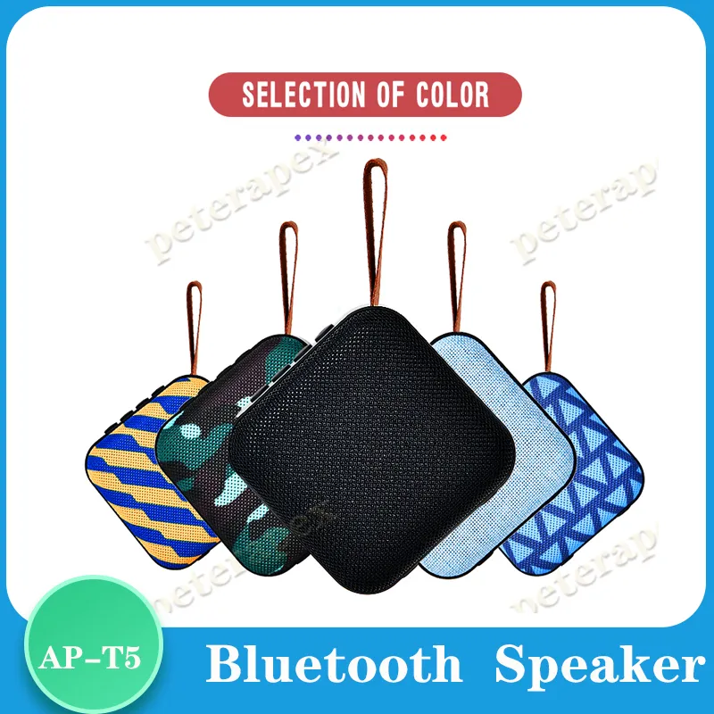 T5 Wireless Bluetooth Mini Speaker Portable Speakers Subwoofer Bluetooth 4.2 with SD FM Outdoor Column Loudspeaker