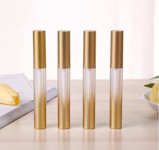 Hot Gradient Gold Empty Plastic Lip Gloss Plumper Tube Make up Liquid Eyeliner Eyelash Growth Serum Refillable Bottle