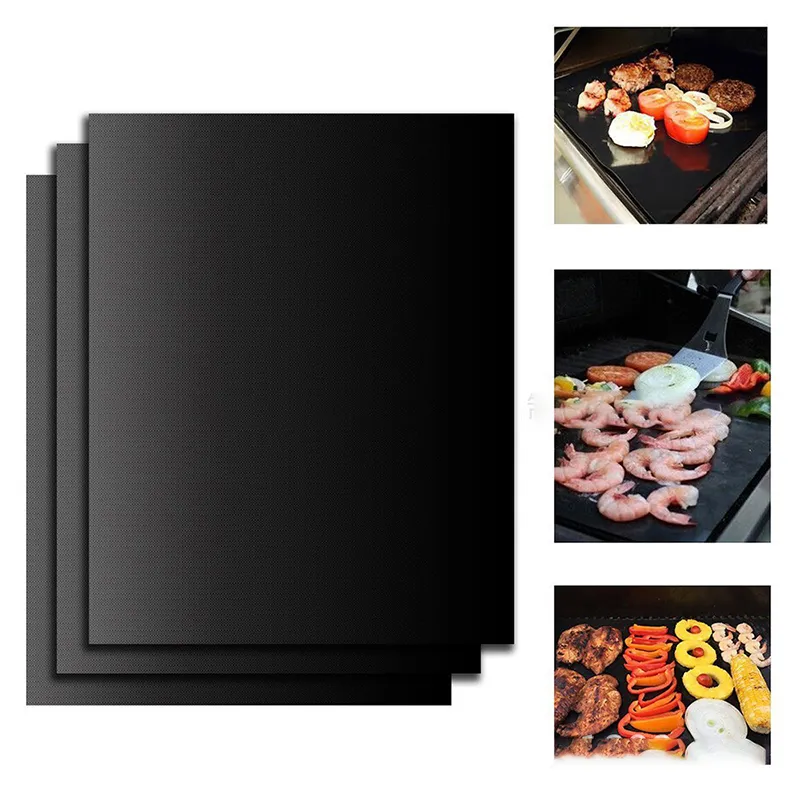 Non-Stick BBQ Grill Mat Thick Durable 33*40CM Grill Barbecue Mat Reusable No Stick BBQ Grill Mat Sheet Picnic Cooking Tool