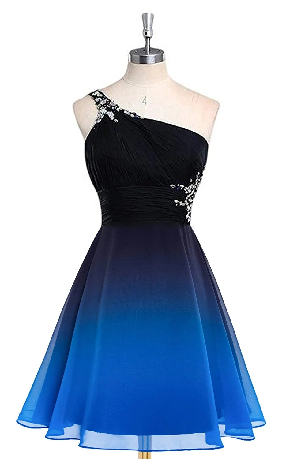 2019 New 섹시한 One-Shoulder Mini Crystal Prom Dreess Beading Plus 사이즈 홈 커밍 칵테일 파티 특별 행사 가운 멍청이 fie230m