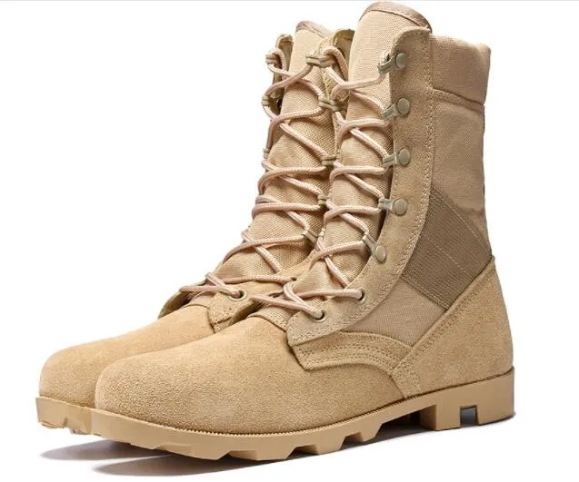 Top Männer Leder Anti Plüsch Atmungsaktiv Bergsteigen Schuhe 2021 Armee Fans Hohe Stiefel Stoßdämpfung Trainings Turnschuhe Yakuda Lokal Online Shop