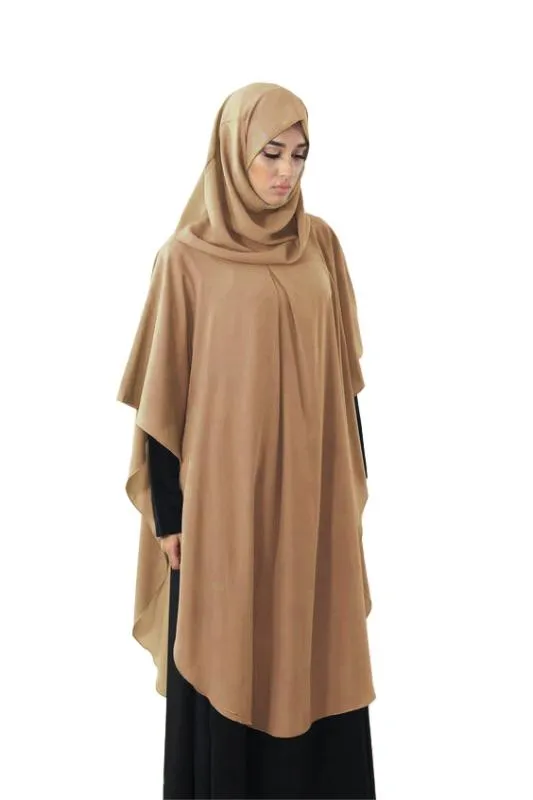 Muslim Islamic Ramadan Woman Long Khimar Hijab Solid Soft Prayer Hijab Elegant Modest Prayer Garment303R