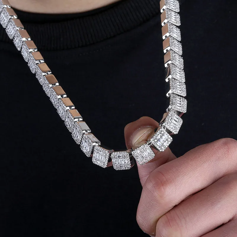 Luxury Gold & White Gold Mens Hip Hop Necklace With CZ Cubic