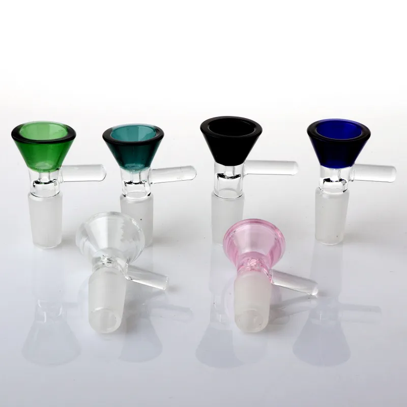 14mm 18mm Male Funnel Glass Bowl Colorful Heady Glass Water Bowl Bong Bowl Piece Smoking Accessories For Glass Bongs Dab Rigs Ash Catcher