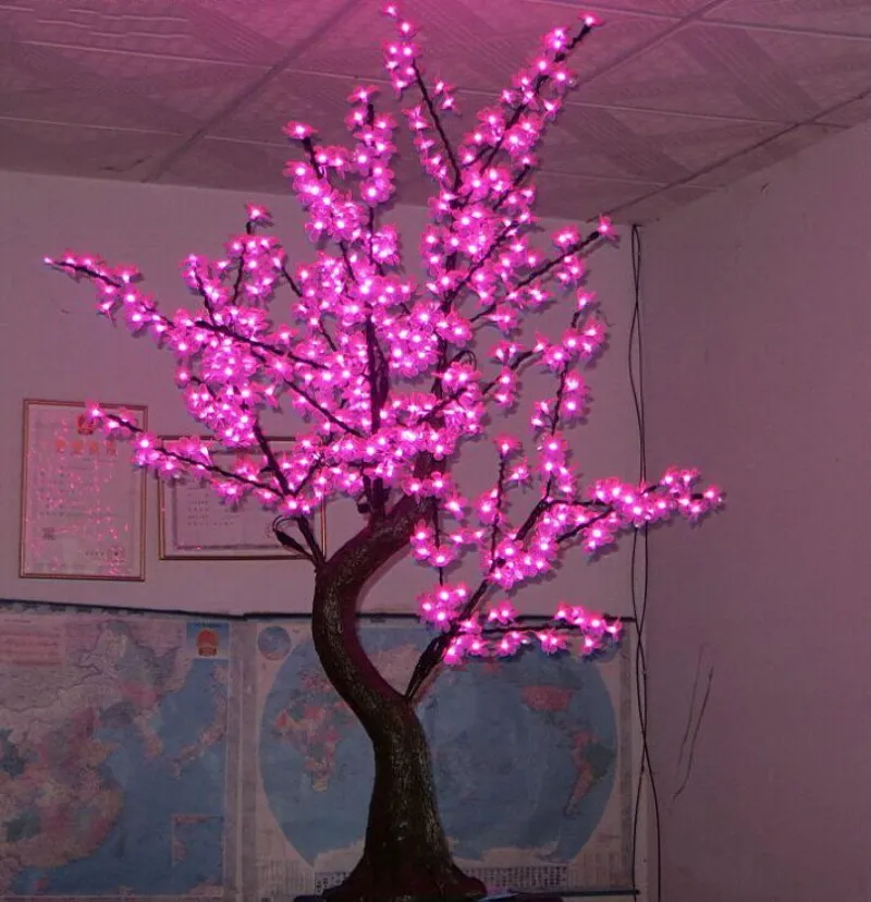 2m 6.5ft LED 벚꽃 나무 야외 실내 크리스마스 웨딩 가든 홀리데이 라이트 데코 1152 LED 방수 7 색 옵션