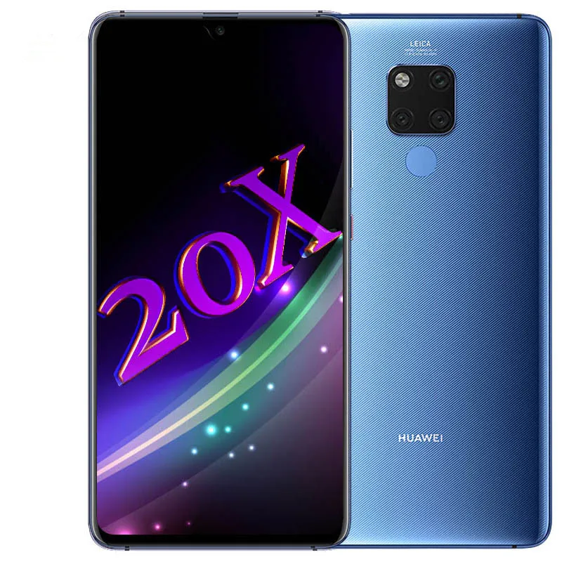 Оригинальный Huawei Mate 20 x 20x 4G LTE сотовый телефон 6 ГБ RAM 128GB ROM KIRIN 980 OCTA CORE Android 7.21 "OLED полный экран 40mp ar nfc 5000mah отпечатка пальца ID Smart Mobile Phone