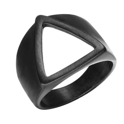 Meistverkaufter neuer Punk-Hip-Hop-Retro-Alien-Ring mit kleinem Dreieck für Herren, cooler Trendschmuck