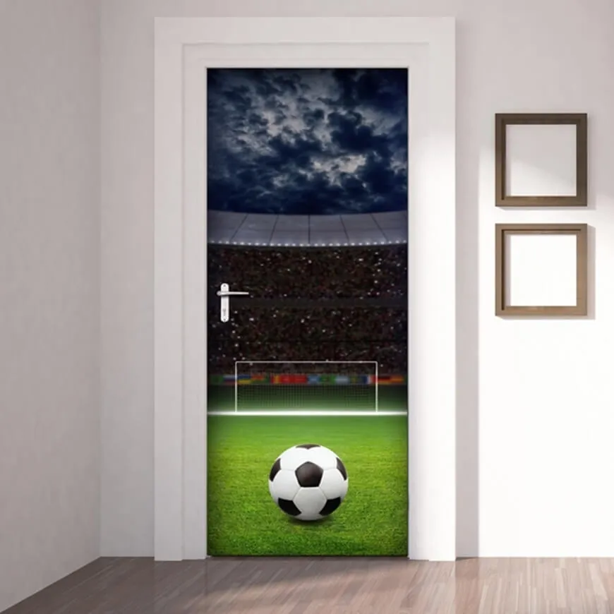 DIY Door Sticker Football Field Door Decals Decorations For Bedroom