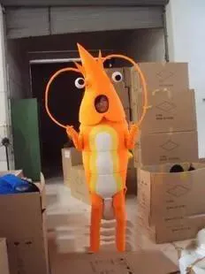 2019 Rabattfabrik Försäljning Eva Material Orange Lobster Mascot Kostymer Unisex Cartoon Apparel Base Räka Mascot Kostymer