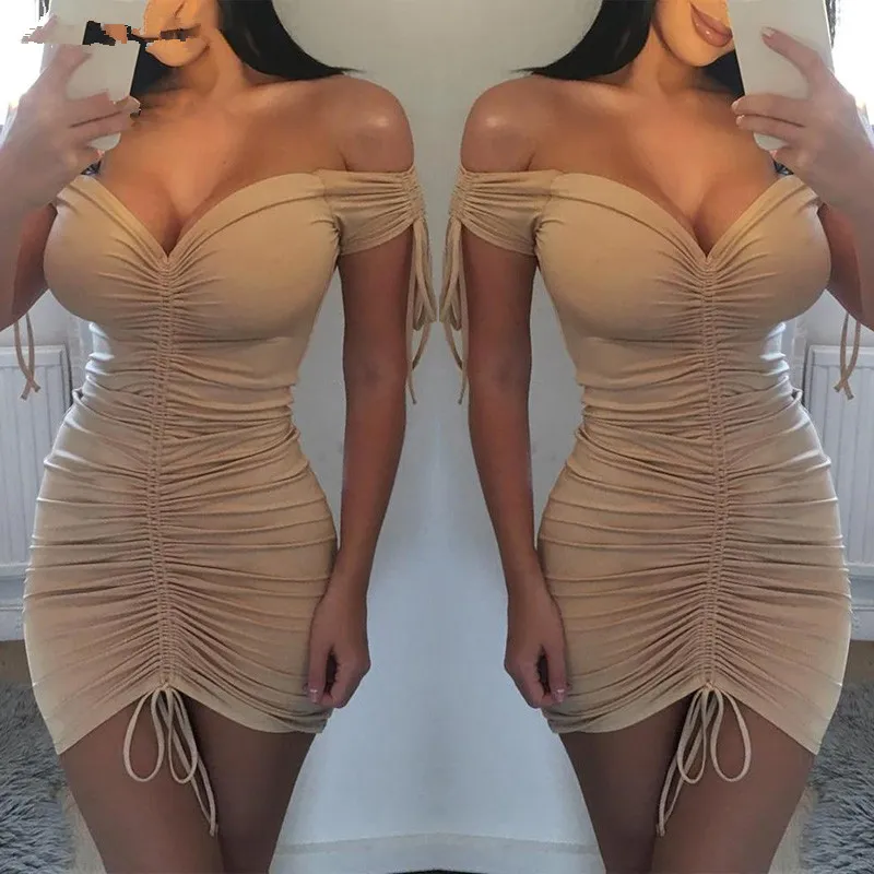 İNGILTERE Kadın Bodycon Kalem Elbise Bayanlar Yaz Clubwear Mini Elbise Kadın Yaz Seksi Elbiseler Polyester V Yaka Elbiseler