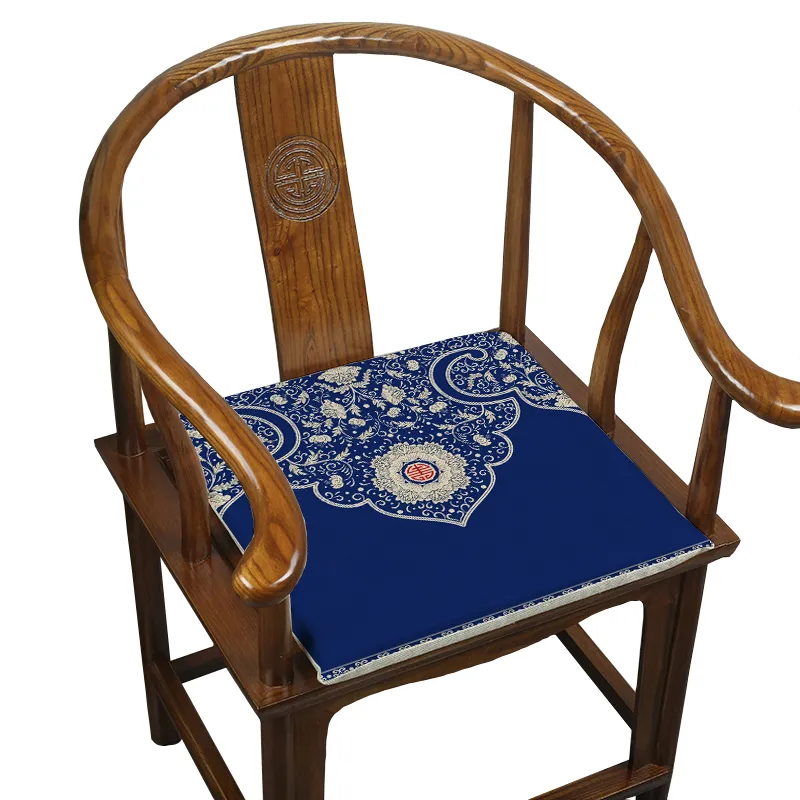 Elegant Blue White Printed Seat Chair Cushions Chinese Armchair