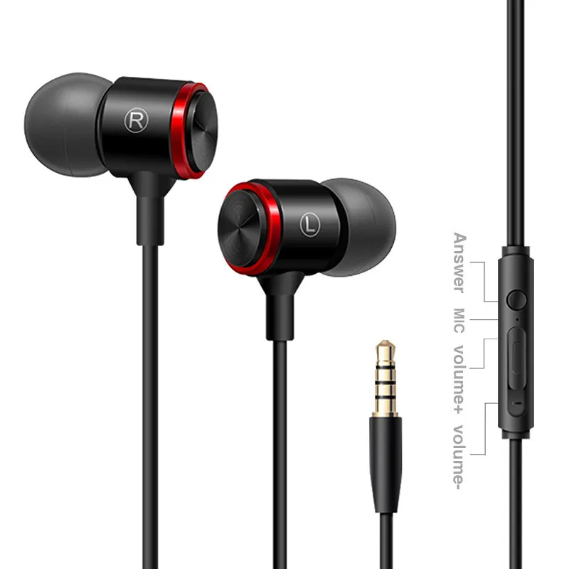 E3 Metal Stereo Bass 3.5 mm WiredCell Phone Earphones With Microphone in-ear Headphones For Computer iPhone Huawei Xiaomi gaming headset