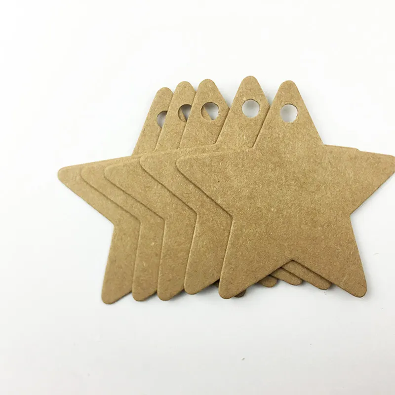 Christmas New Year Party Card Gifts Tags Handmade Price Tags Star Shaped Hand-painted Kraft Paper Label