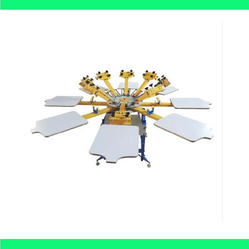 High Quality 8 Color 8 station Screen Printing Machine Press t-shirt printer equipment carousel