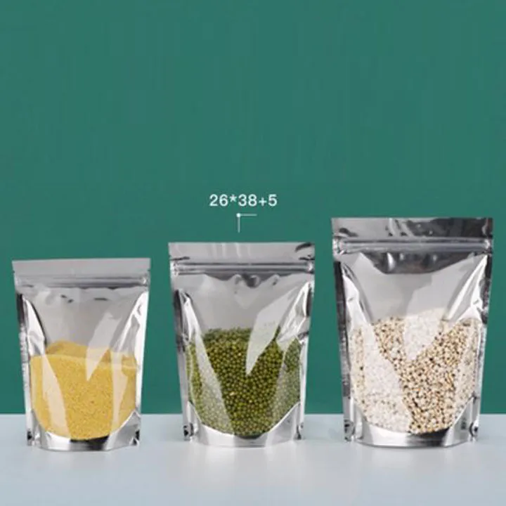 400pcs Mylar 식품 커피 저장을위한 알루미늄 호일 지우기 패키지 팩 가방 Resealable Zip Lock 포장 가방 도매