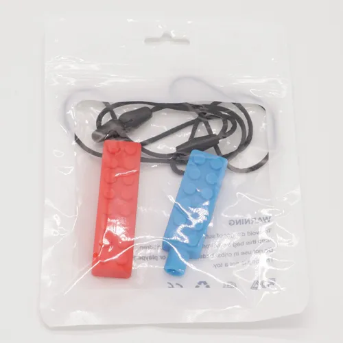 Collier à mâcher sensoriel pour enfants, 2 packs de collier à mâcher de  plumes en silicone