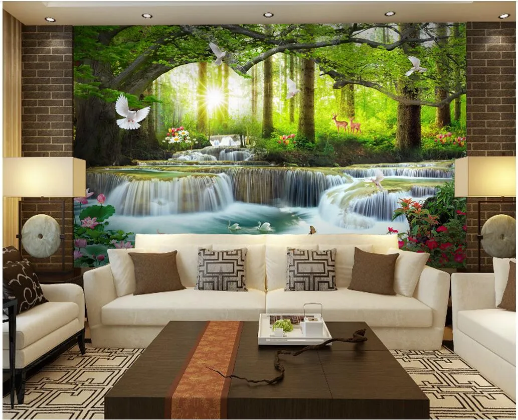 Murales 3D: Carta Da Parati Con Cascata Di Foresta Scenica Decorazione  Murale Di Grandi Dimensioni Personalizzata, Accento Del Soggiorno Ispirato  Alla Natura, Materiali Ecologici Da 20,93 € | DHgate, image size:1033x837