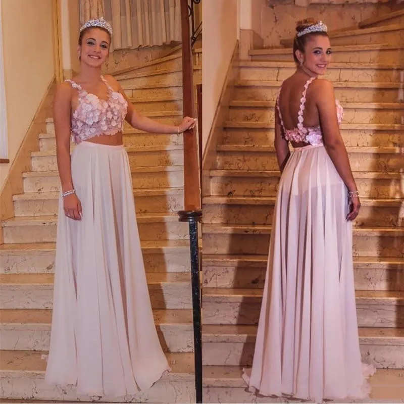 İki Parça Elbiseler Bir Çizgi Şifon Kadın Akşam Parti Abiye El Yapımı Çiçekler Uzun Gelinlik Modelleri