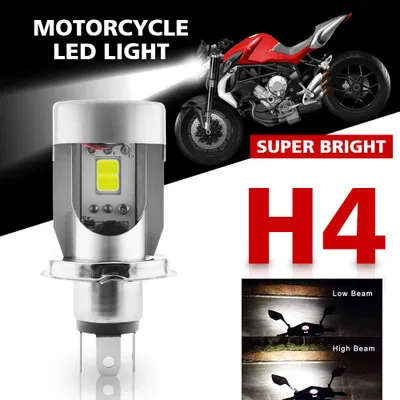 25w COB H4 LED-Scheinwerfer für Motorrad 2500LM Hi/Lo Beam 6000K Motor LED-Scheinwerferlampe