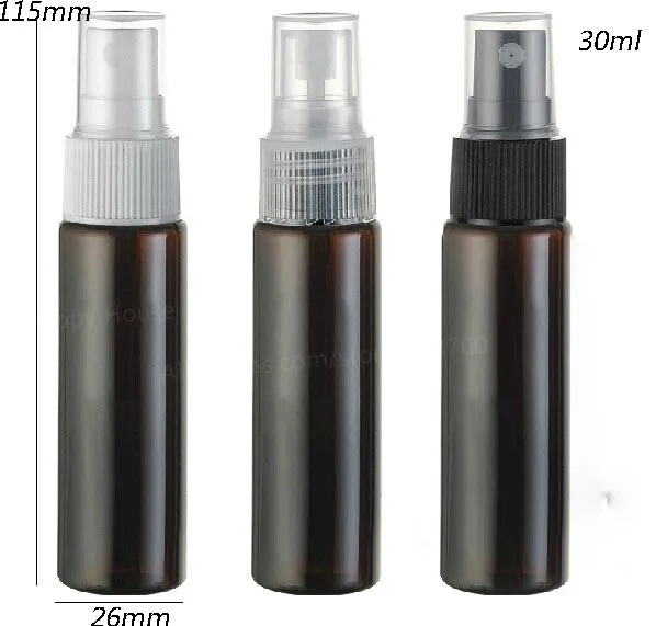 100 x 30ml New Fashion Amber Brown Travel Plastic Flacone da profumo 30cc Nebulizzatore Atomizzatore in plastica 1oz Mini contenitore per fragranze