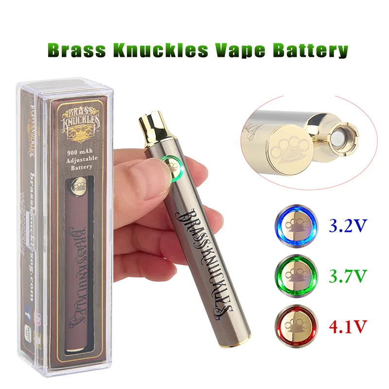 Brass Knuckles Cartridge Battery 650mAh 900mAh Silver Gold Wood Vape