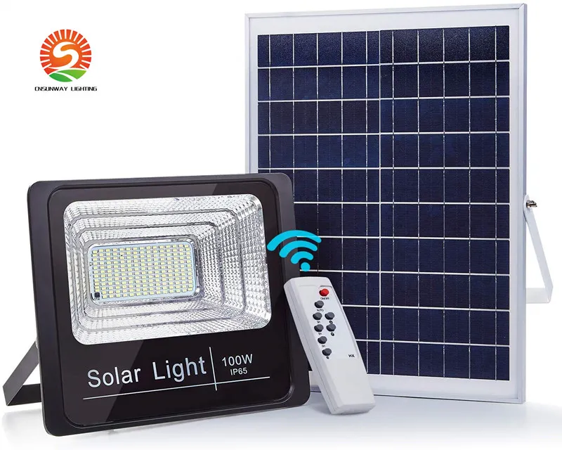 Solar LED Light Spotlight 20W / 40W / 60W / 100W / 120W / 200W Super Bright Solar Powered Panel schijnwerpers IP67 straatlantaarns met afstandsbedieningen