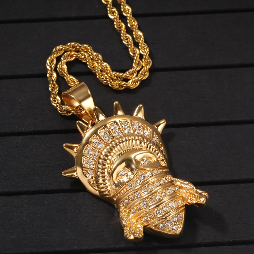 Collana A Sospensione Della Statua In Acciaio Inossidabile Di Liberty  Gioielli Rapper Hip Hop Bling Diamante Uomini Da 8,29 € | DHgate, image size:1001x1001