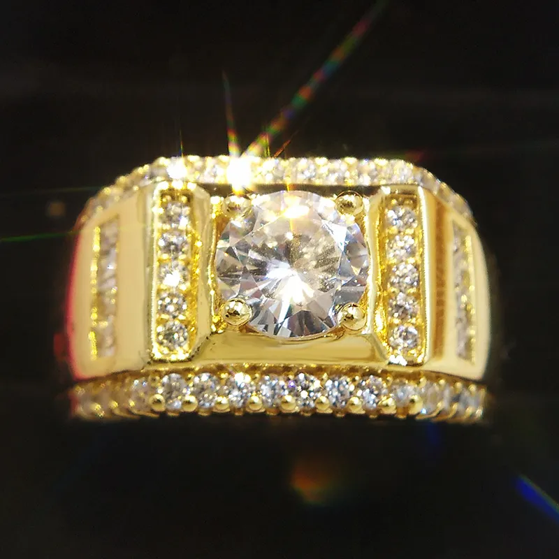 14 K Gold Bold Black Emerald Cut Diamond Ring For Men