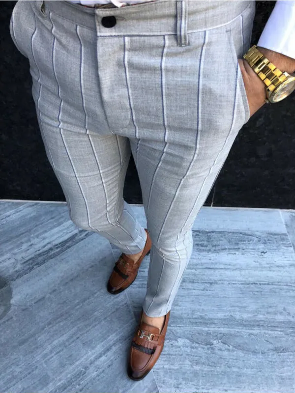 High Quality Mens Skinny Business Dress Pants Slim Fit Casual Striped Trousers Mens For Formal Occasions From Duixinju 22.17 DHgate.Com