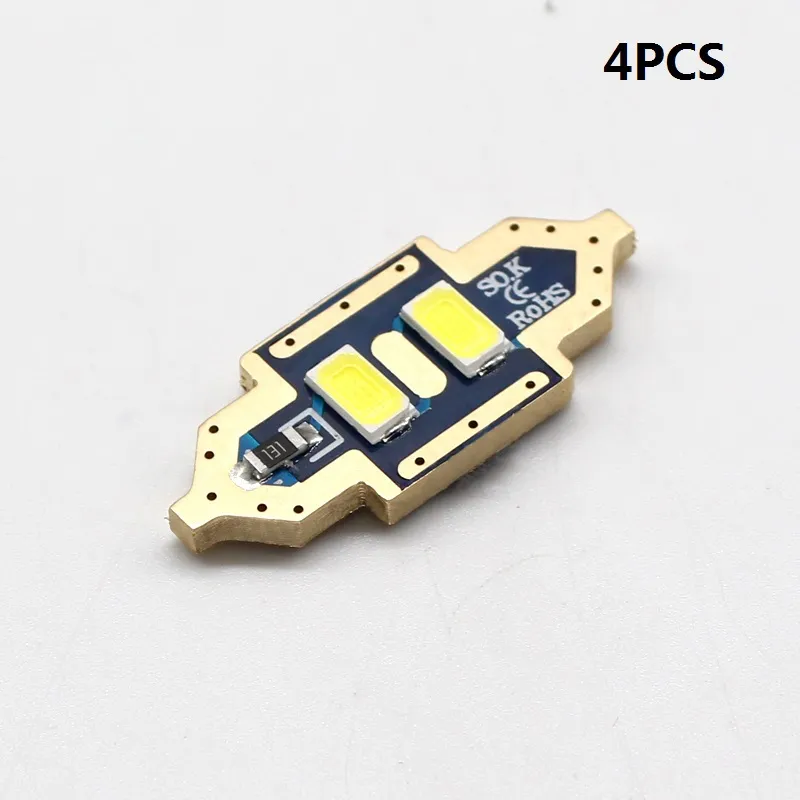 4PCS 31mm Festoon 5730 SMD 2 LED Canbus 오류가없는 자동차 인테리어지도 돔 라이트 화이트