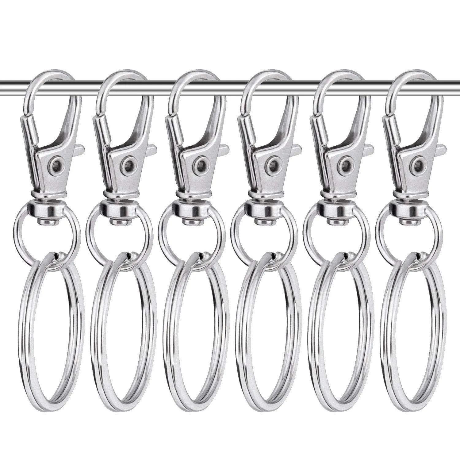 Silver Swivel Lanyard Snap Hooks With Lobster Clasp DIY Silver