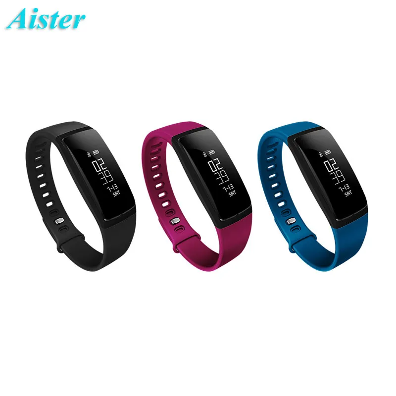 Blodtryck Smart Wristband V07 Pedometer Armband Hjärtfrekvens Monitor Smartband Bluetooth Fitness för Android Ios