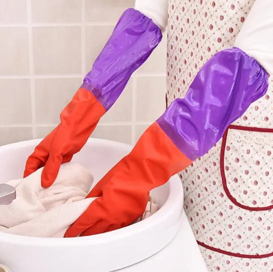 Guanti Lunghi Gusengo Guanti Per La Pulizia Riutilizzabili, In Gomma, Guanti Impermeabili Per La Casa, Guanti Per Lavare I Piatti Da Cucina Per La Pittura Del Giardino Guanti Anti Scivolo