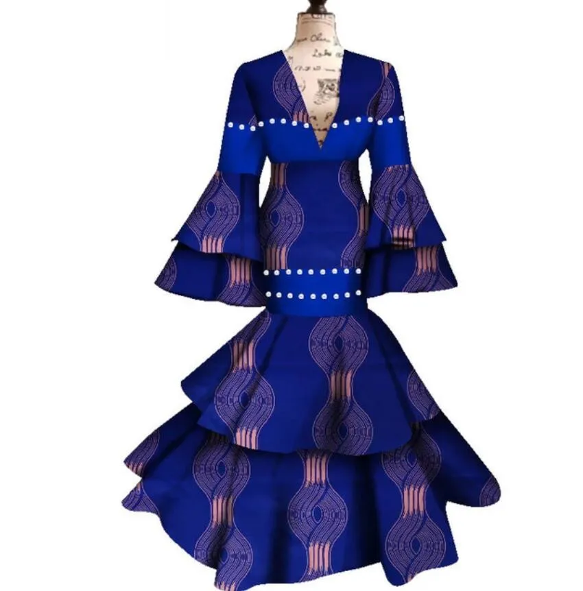 blue african print dresses Trendy African Print Clothing