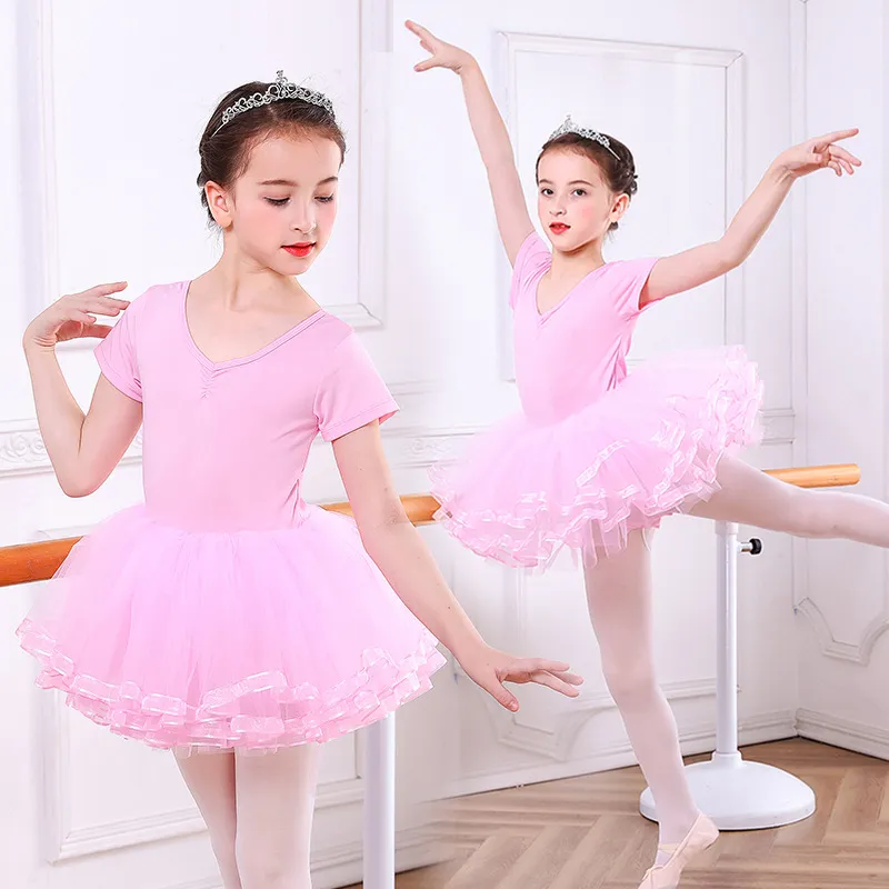 Vestido Rosa de Ballet para Niñas, Ropa Danza Infantil