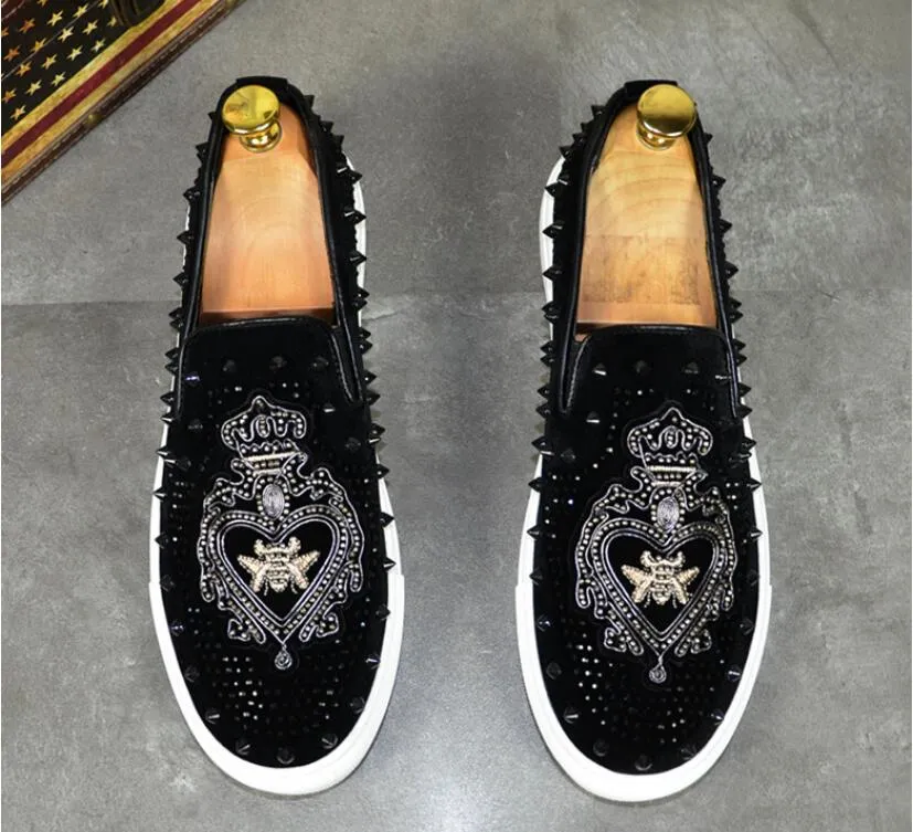 Wholesale Spiked Loafers: Mens Rhinestone Dress Shoes Dandelion